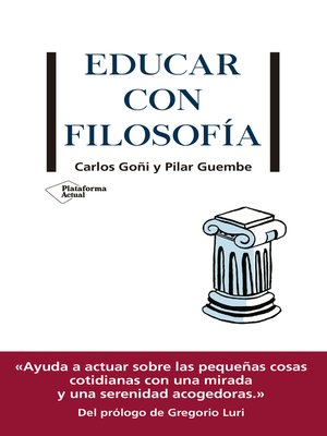 cover image of Educar con filosofía